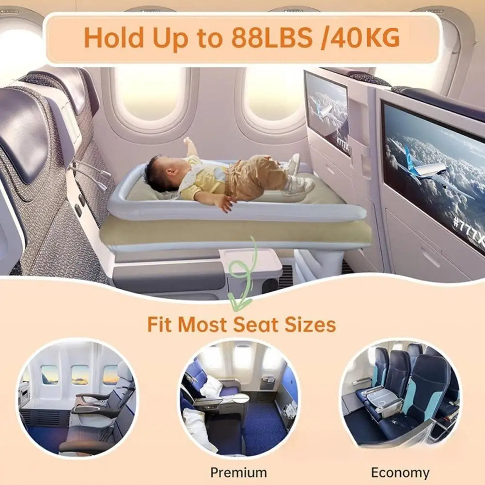 Portable Toddler Airplane Bed Portable Air Bed Seat Extender Sleeping Mattress Foldable Airplane Mattress For Road Car Travel