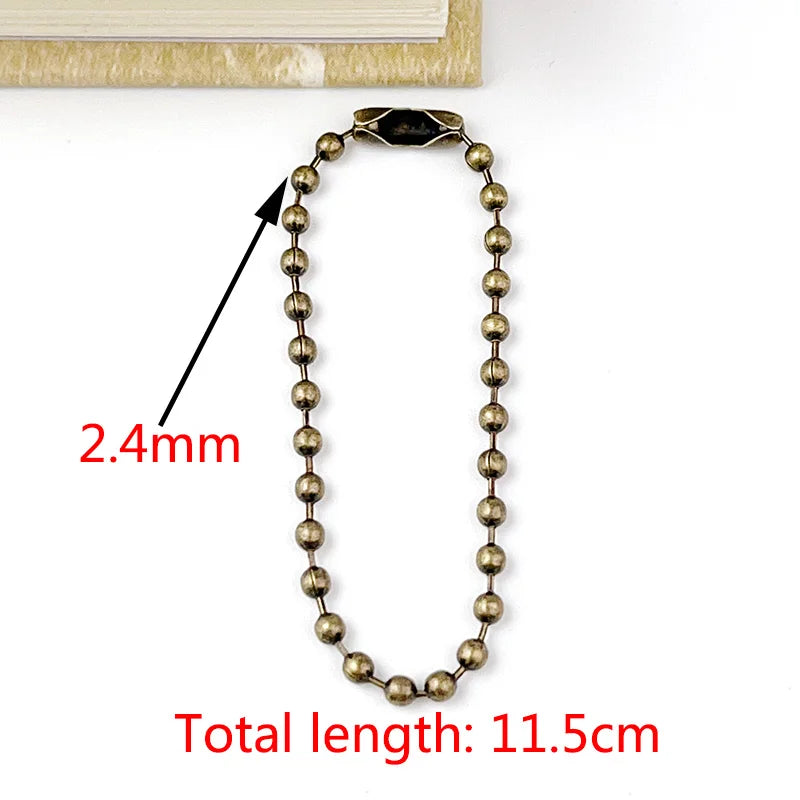 10 Colors 11.5cm 50-200piece 2.4mm Baking Paint Metal Bead Chain Round Wave Chain Handmade DIY Tag Keychain Toy Pendant Material