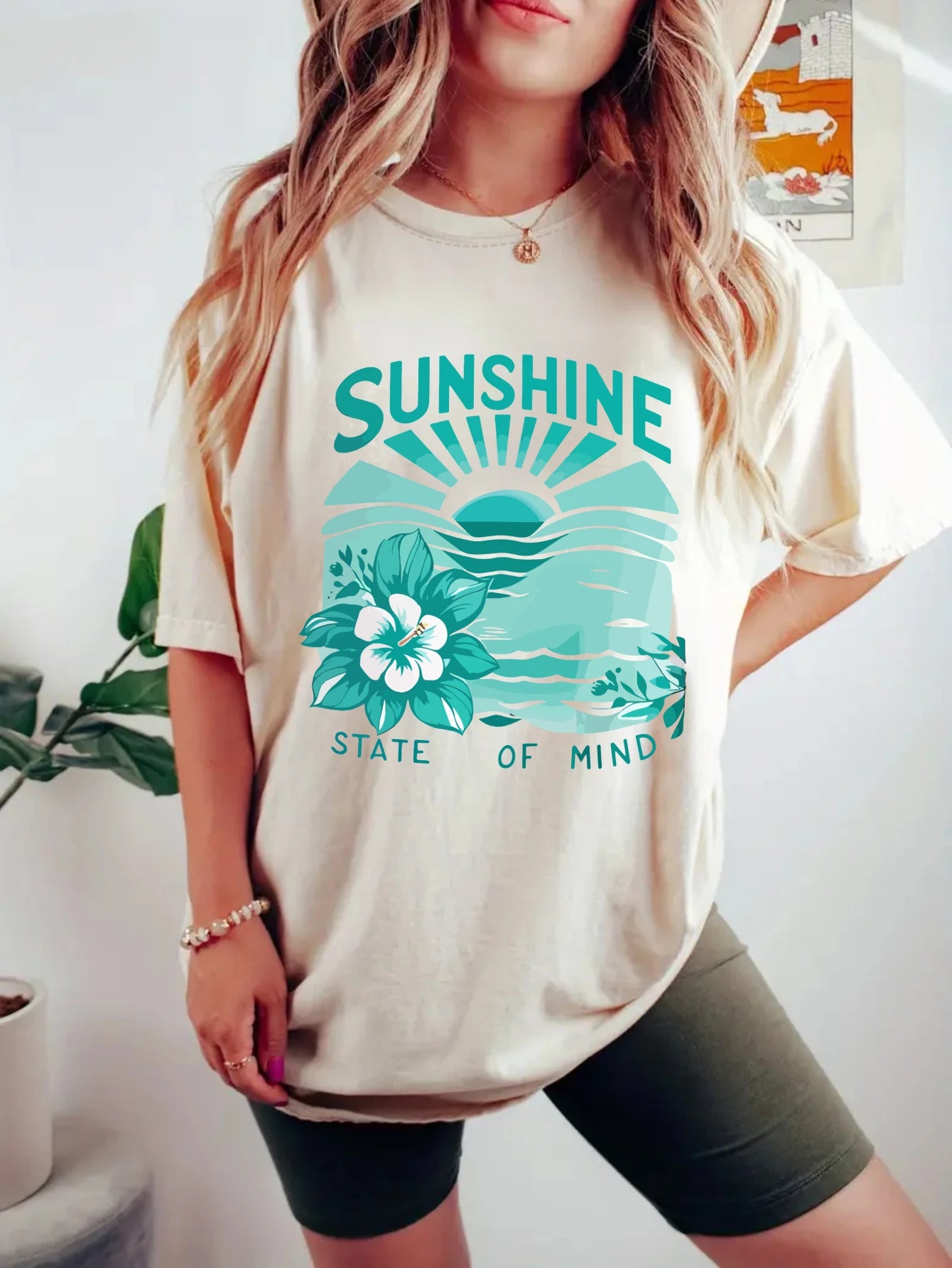 Women's plus size tank top Sunshine State Of Mind Flower Suitable for sports and daily wear womens clothes summer beach vacation