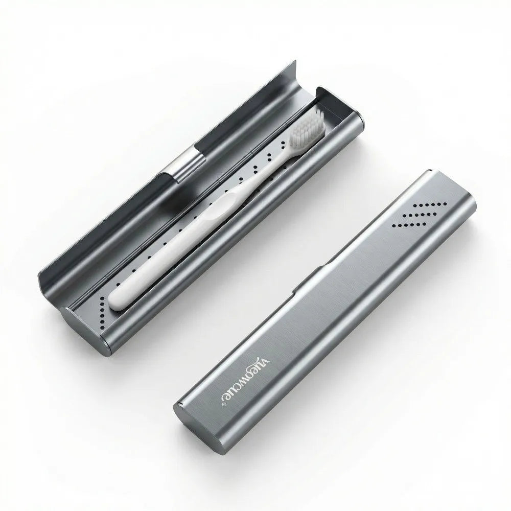 Aluminum Material Aluminum Toothbrush Case Durable Construction Portable Size Toothbrush Box Container Empty Design