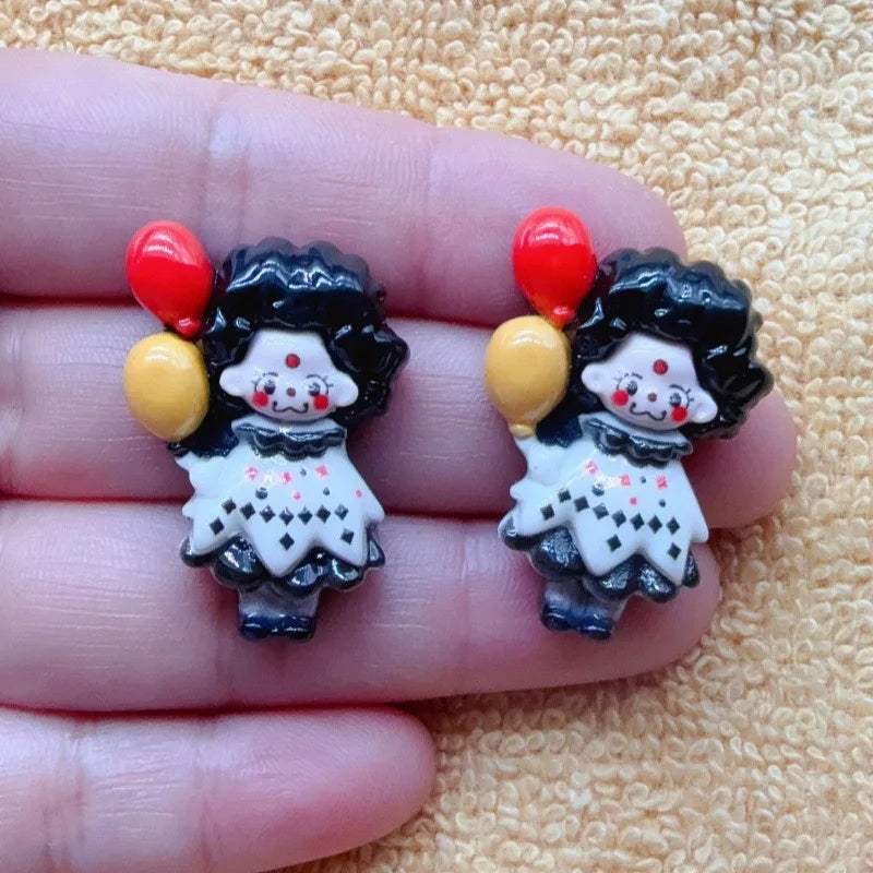 12pcs Joker Balloon Children's Fun Handmade DIY Cream Gel Phone Case Hair Clip Headpiece Resin Accessories Jewelry