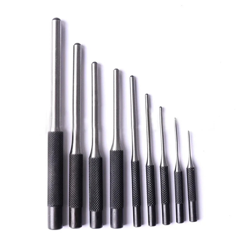 6/9/10 Type Needle Punching Kit, Steel Multi-sized Handle Rolled Needle Punching Tool, Hollow-ended Starting Punching Punch Tool
