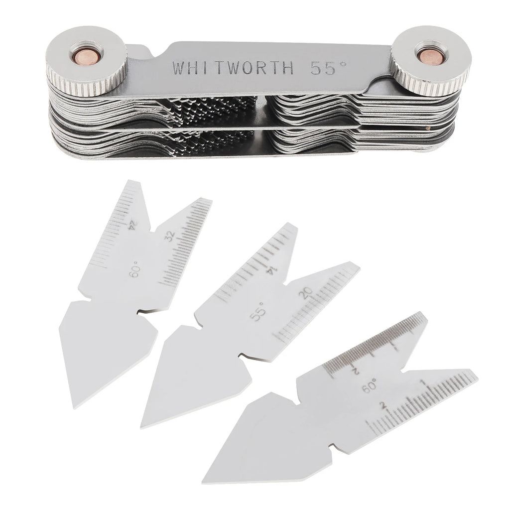 4pcs/set Metric Imperial US Screw Gauge 55 Degree 60 Degree Thread Pitch Gauge for Industrial Measurement