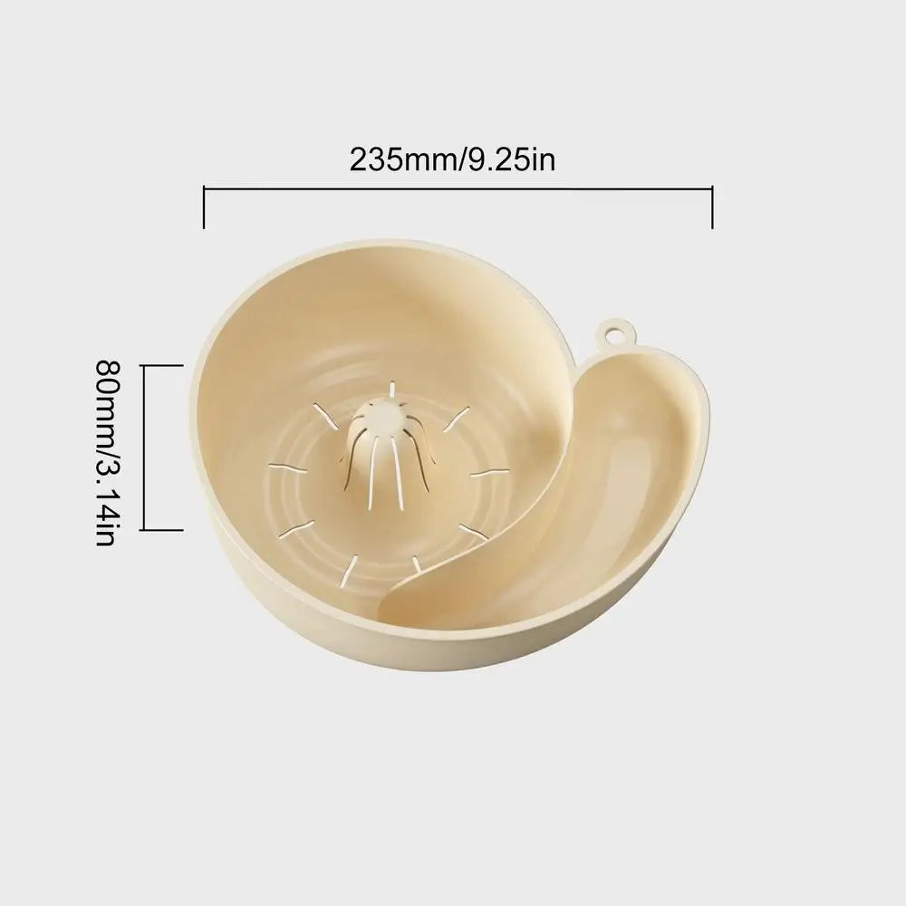 Snail Shape Fruit Drainer Basket Creative Automatic Rotation Clean Vegetable Washing Basin Kitchen Drain Basket Food Container