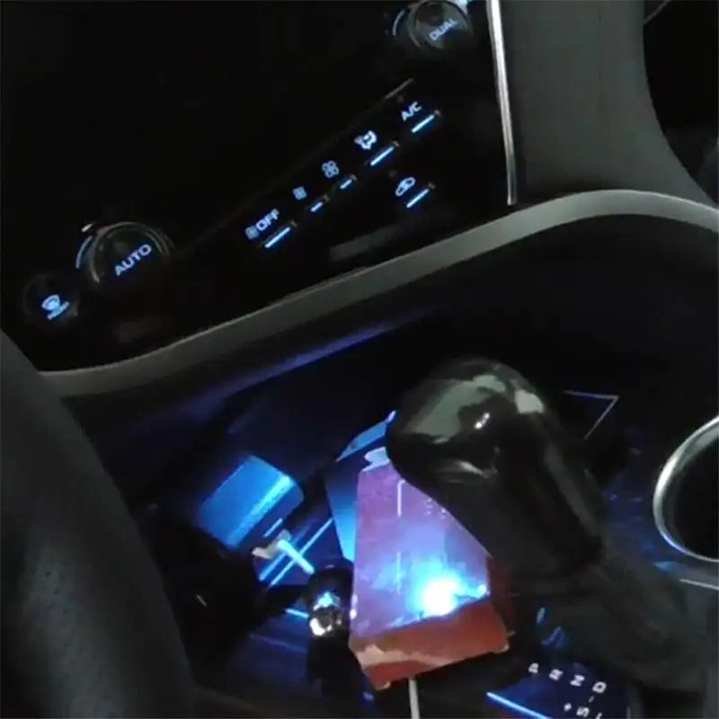 Ice blue Car Water Cup Storage Box Ambient Light Lamp 12V Fit For Toyota Camry 2018 2019 2020 2021