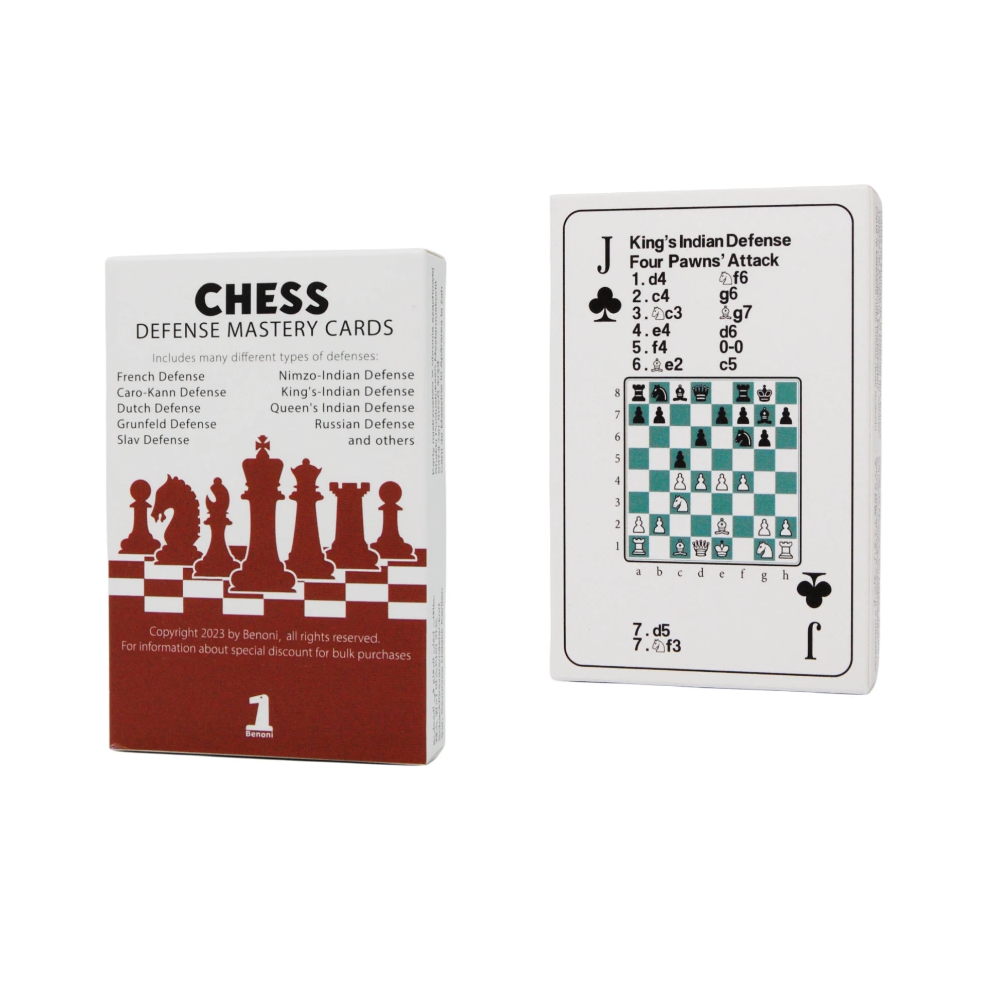 Benoni Chess Opening Cards - Best Gift for Chess Lovers to Study Chess Strategy, Tactics, Opening Moves - Ajedrez