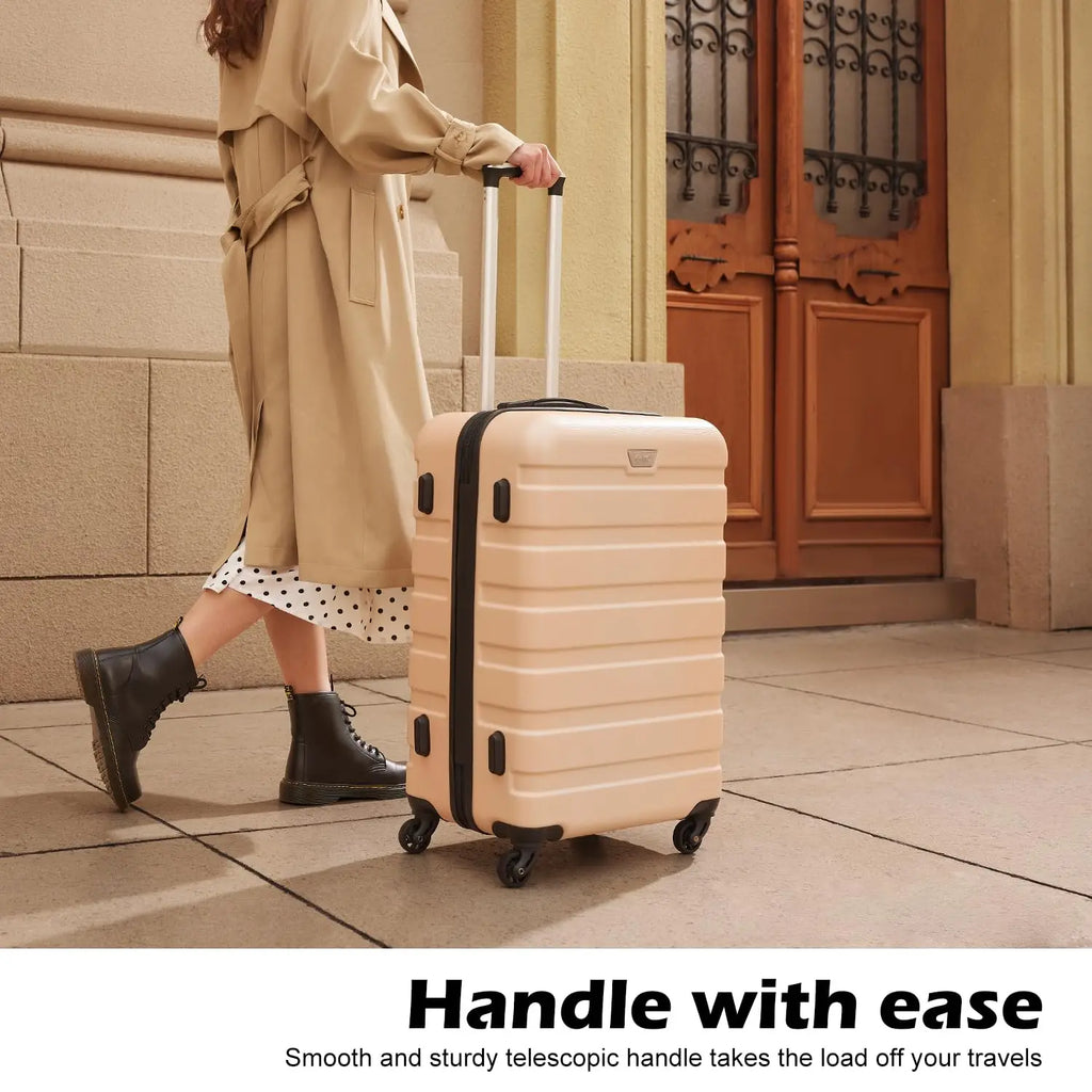 3 Piece Lightweight Hardside Spinner Luggage Set with Secure TSA Lock Travel Suitcases, Customize