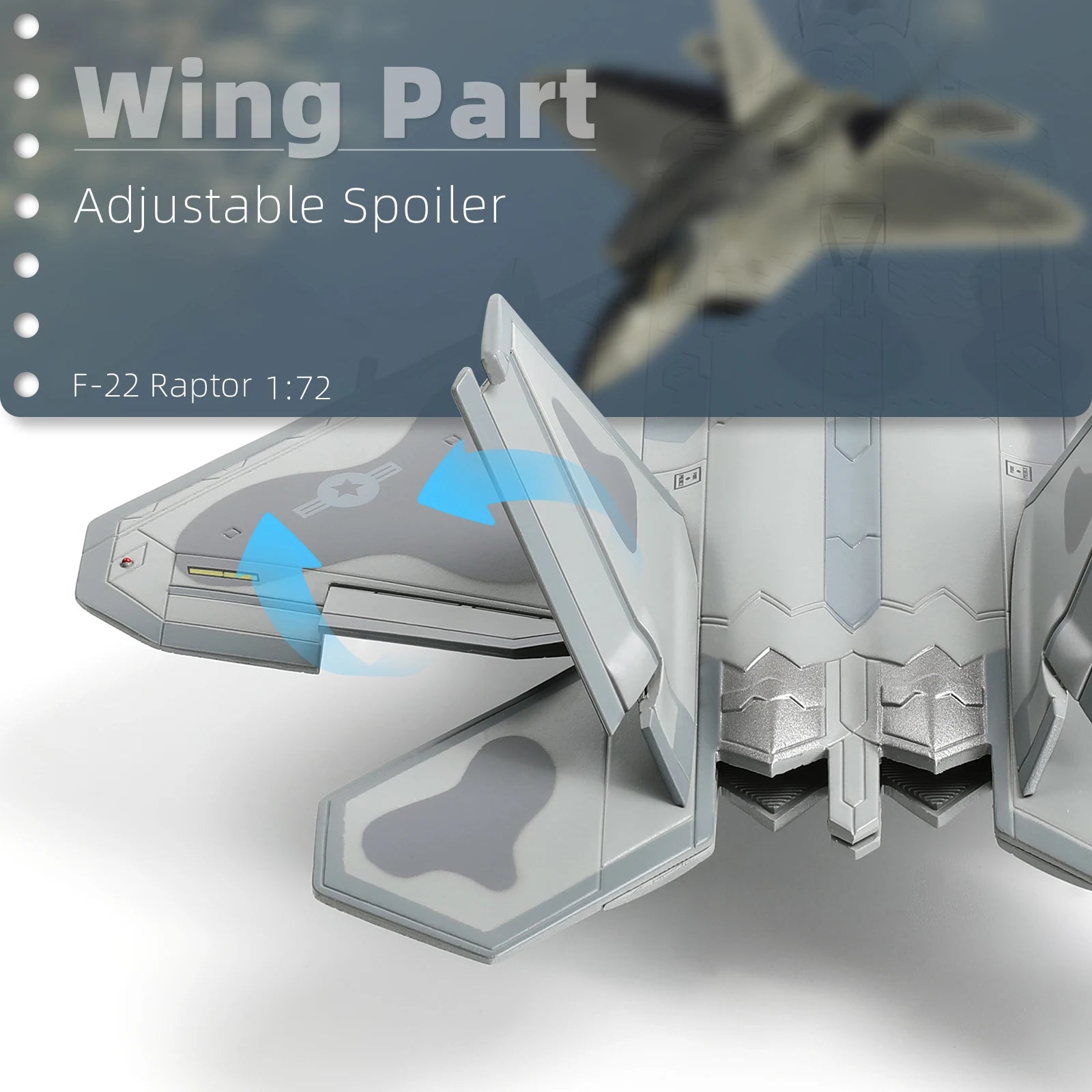 NUOTIE F22 Raptor 1/72 Diecast Metal USAF Fighter Jet Alloy Aircraft Model with Stand Military Collection Adult Gift AK90FS