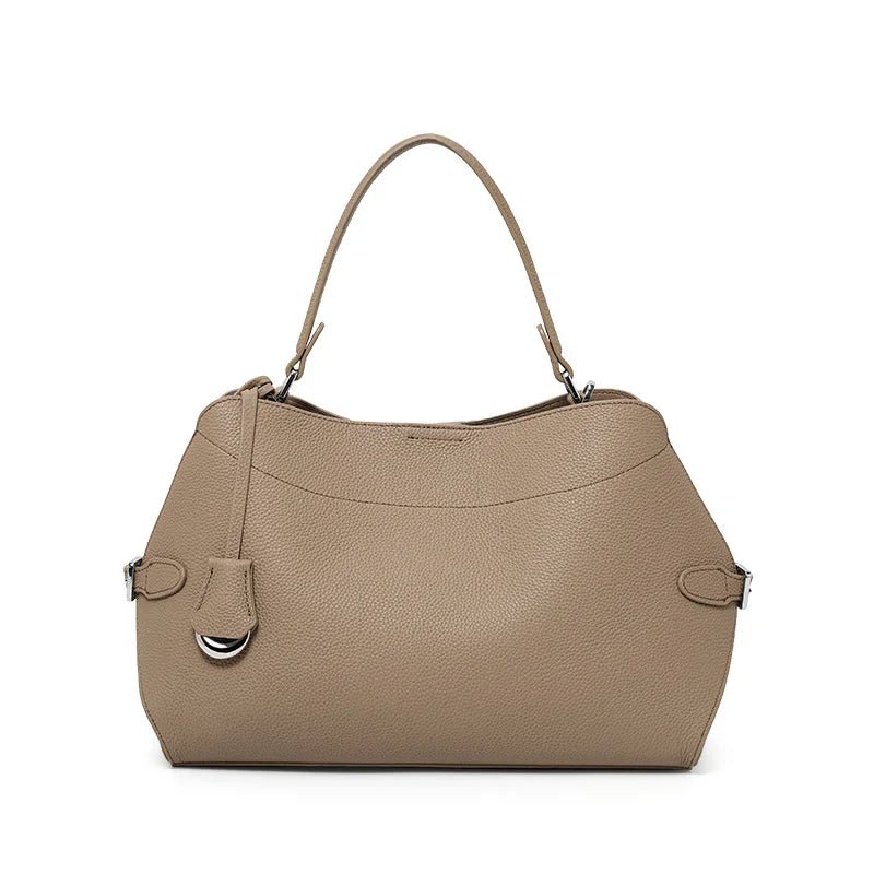 Genuine Leather Cowhide Women's Tote Bag with Design Sense - Crossbody, Single-Shoulder, Storage Bag & Wallet
