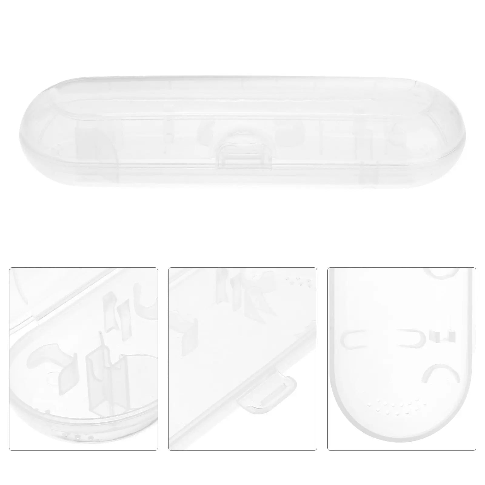 Portable Electric Toothbrush Travel Case Transparent Plastic Holder Cover for Toothbrush Heads Storage Lightweight Compact