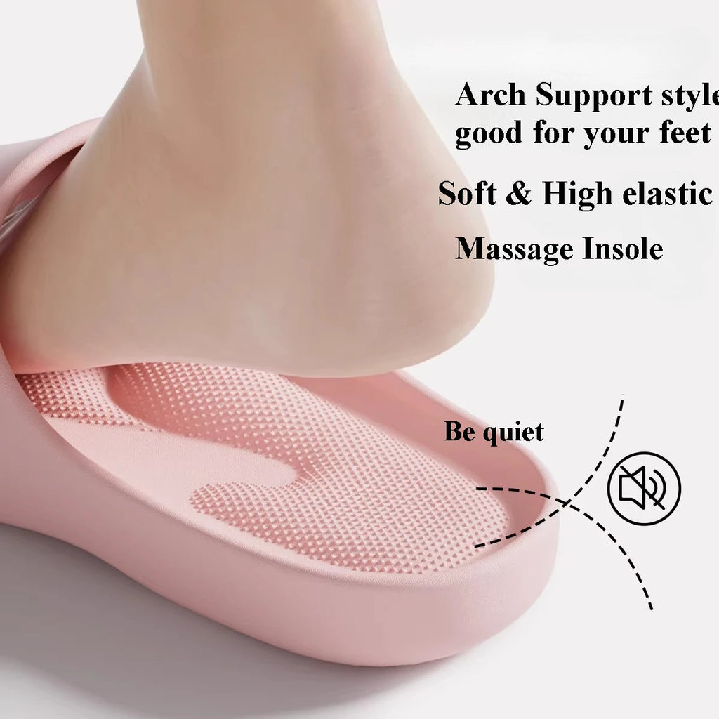 Couple Home Slippers Soft EVA Non-Slip Slides Lightweight Breathable Indoor Bathroom Shoes, Anti-Slip Platform For Men Women