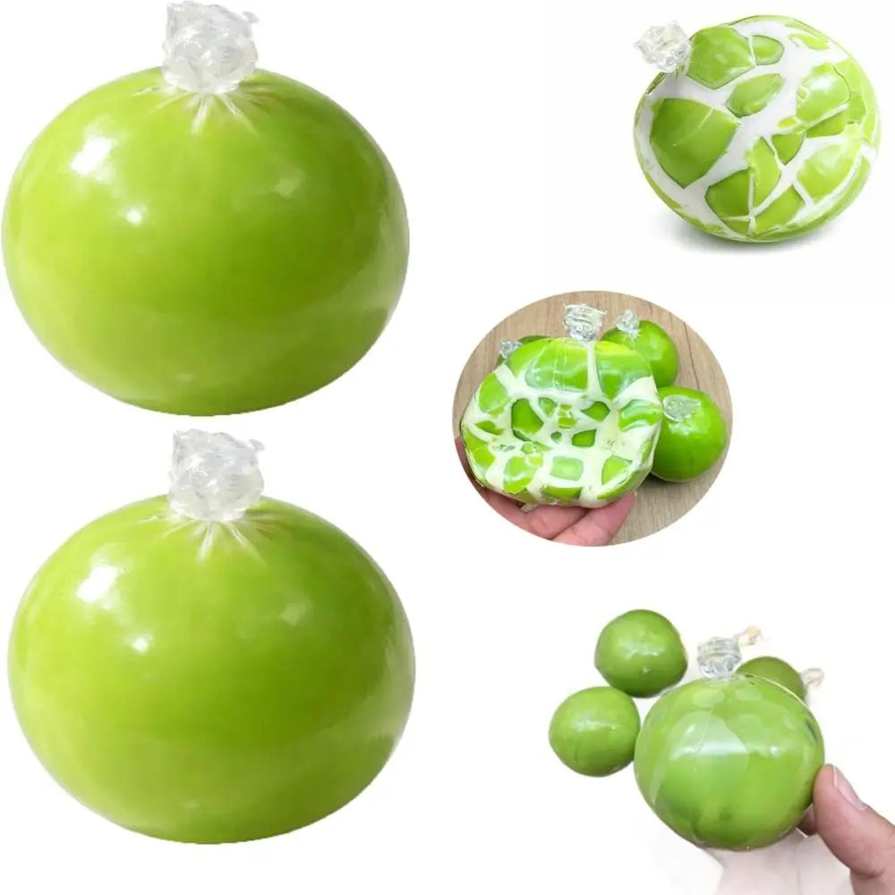 Green Grape Design Wax Cracking Squeeze Toy Crispy Feel Crackable Texture Crispy Stress Balls Handmade Craft Soft TPR