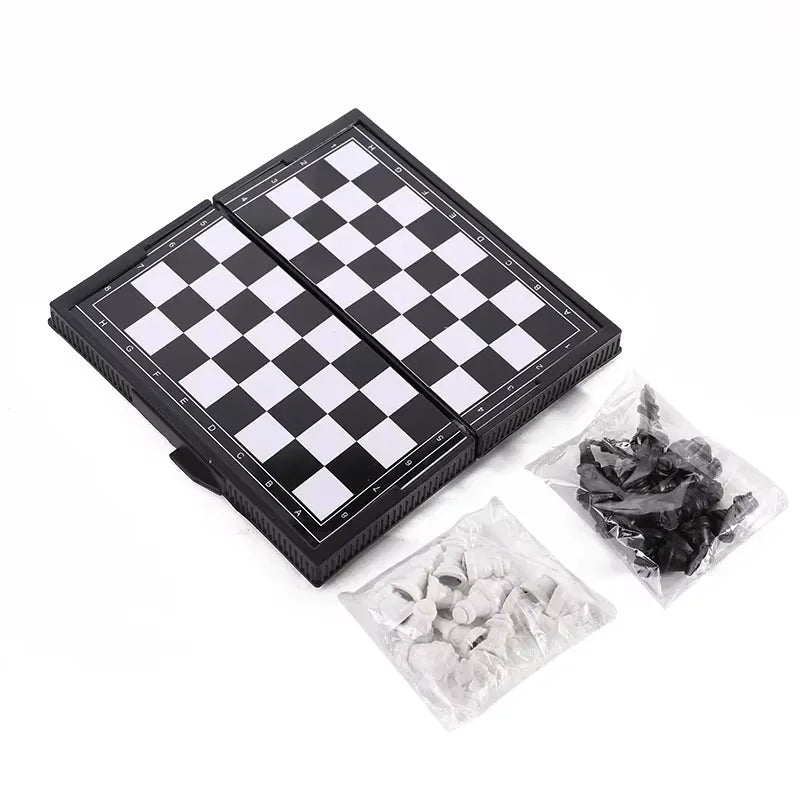 Chess Set  Mini Magnetic  Folding Magnetic Plastic Chessboard Board Game Portable Kid Toy Portable Outdoor