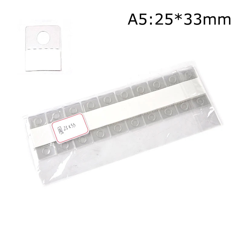 100 Pcs PVC Slot Hole Adhesive Hang Tabs Hook Merchandise Package Box Bag Hangers Peghooks Display For Store Retail Display