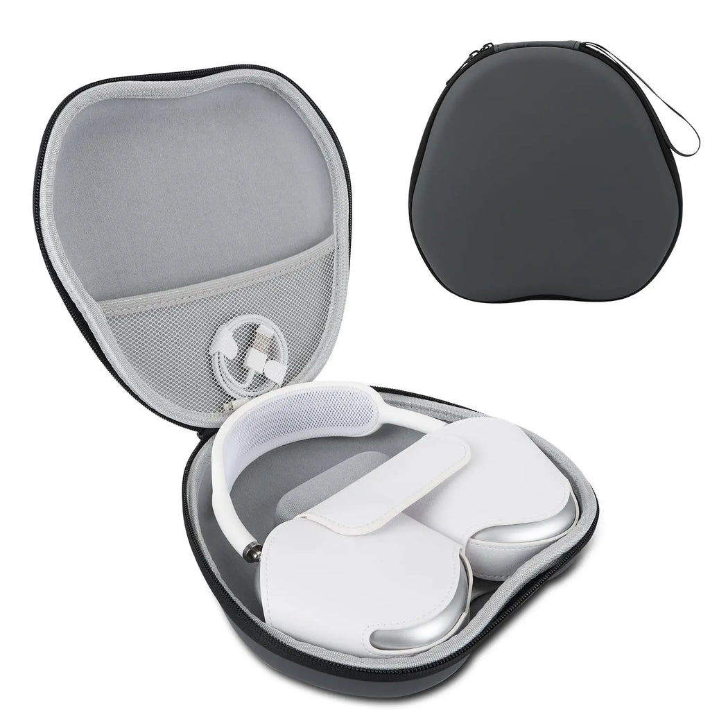 For AirPods Max Hard Case Supports Sleep Mode,Smart Shell Designed for AirPods Max with Mesh Pocket, Portable Carry Travel Cover