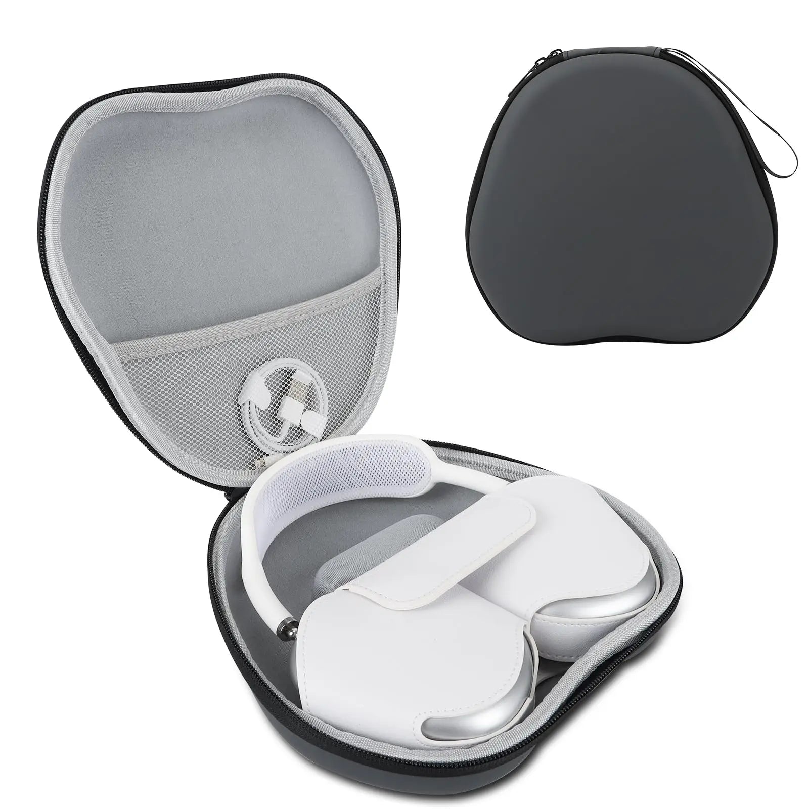 For AirPods Max Hard Case Supports Sleep Mode,Smart Shell Designed for AirPods Max with Mesh Pocket, Portable Carry Travel Cover