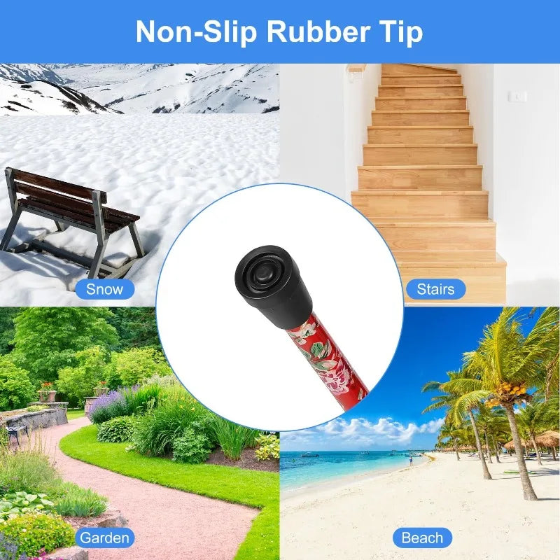 5Level Adjustable Foldable Flower-shaped Aluminum Alloy Walking Stick Portable Elderly Walking Stick Suitable for Outdoor Hiking