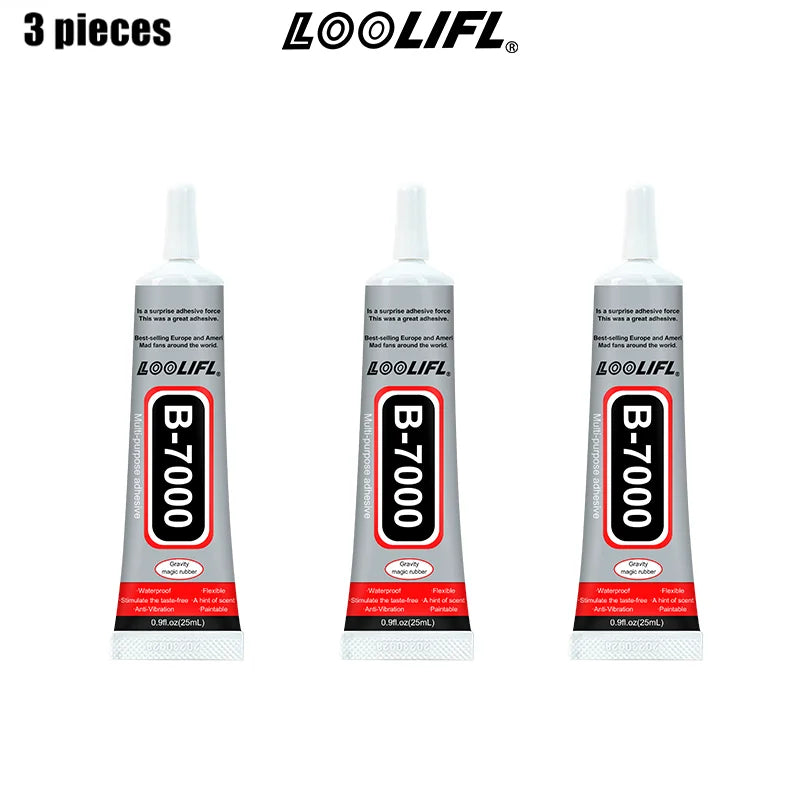 Loolifl-15Ml25Ml50Ml110Mlb7000 Transparent Contact Adhesive for Mobile Phone Repair, Universal Glass DIY Craft Plastic Crystal Adhesive, with Precision Applicator