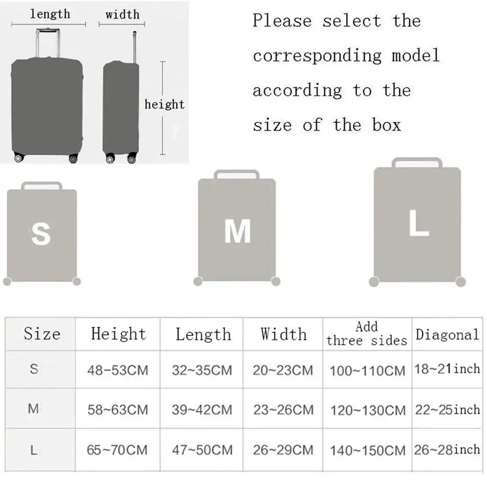 Durable Elastic Luggage Cover Waterproof Anti-scratch Suitcase Protector Cover Dustproof Trolley Protective Sleeve Travel