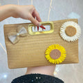 New women's bag straw woven clutch bag chain shoulder messenger bag woven handbag