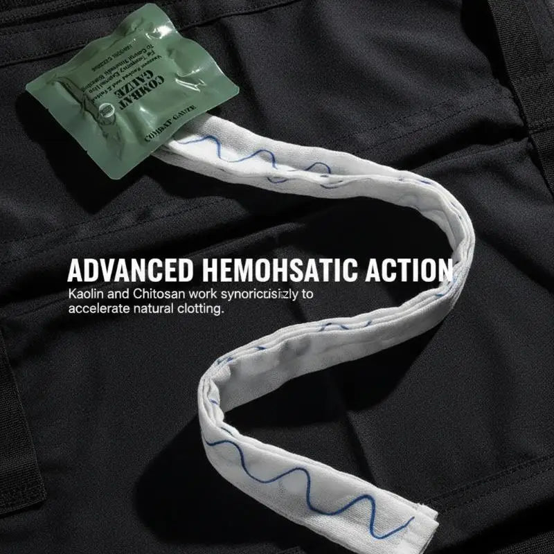 New Kaolin Gauze  Hemostatic  Emergency Trauma Z-Fold Soluble For Ifak Tactical Military First Aid Kit  Wound Dressing