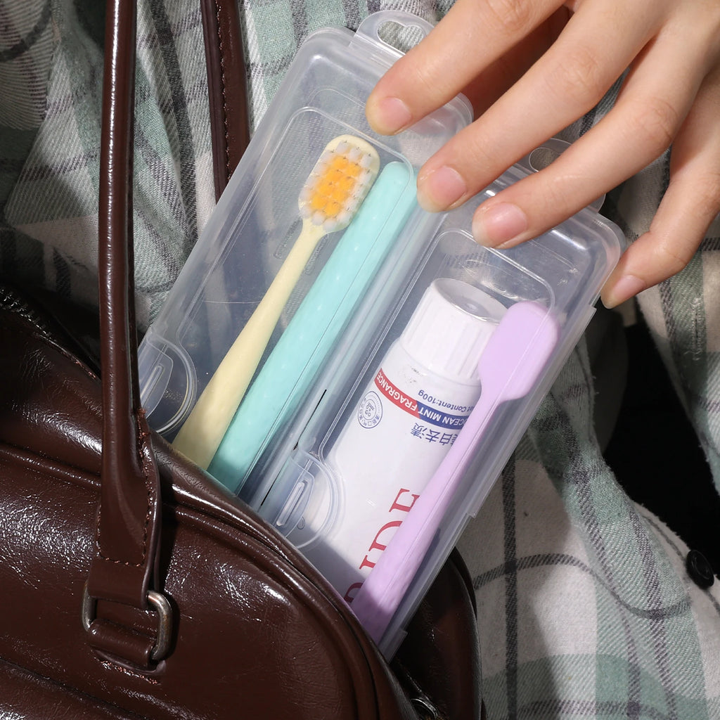 5/1pcs Portable Transparent Toothbrush Protect Holder Case Plastic Travel Camping Storage Box Bathroom Home Storage Supplies