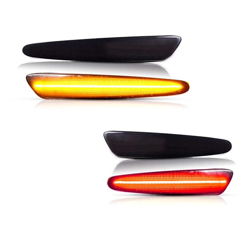 For Chevrolet Chevy Corvette C6 2005-2013 Full LED Side Marker Light Front Rear Amber Red Auto Turn Signal Lamp 12V