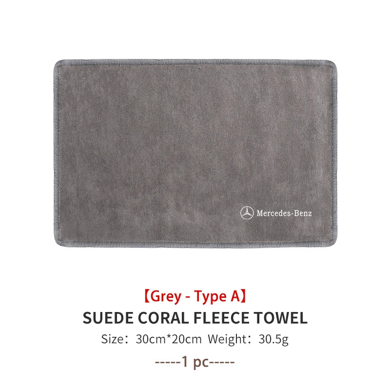 For Benz Car Cleaning Cloth Deer Skin Coral Soft Towel Auto Washing Tool Accessories AMG CLA CLS C180 C200 W204 W205 Exclusive A