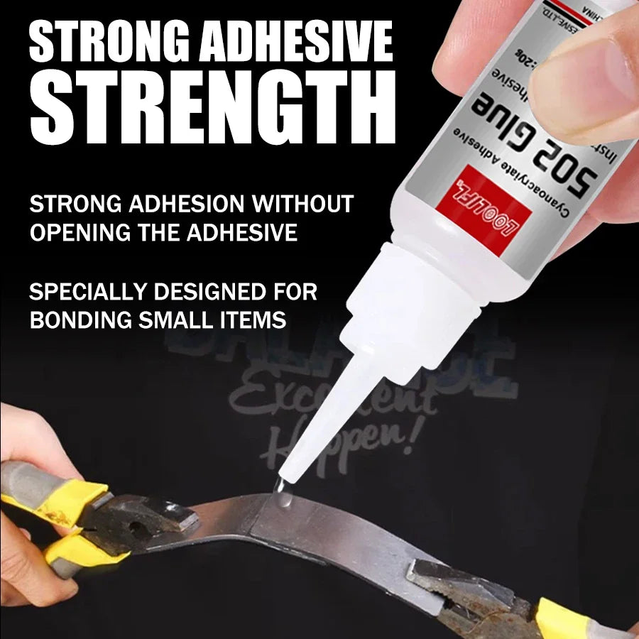 Hot Sell1-2pcs 502 Super Glue Instant Quick-drying Cyanoacrylate Adhesive Leather Rubber Wood Metal Strong Bond Liquid Glue Tool