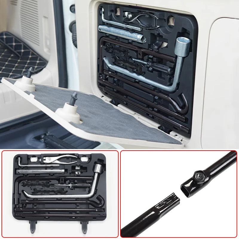 For Toyota 2010 2023 Land Cruiser Prado 150 LC150 Lexus GX 460 Car Trunk Tool Box Portable Vehicle Emergency Kit Box Accessories
