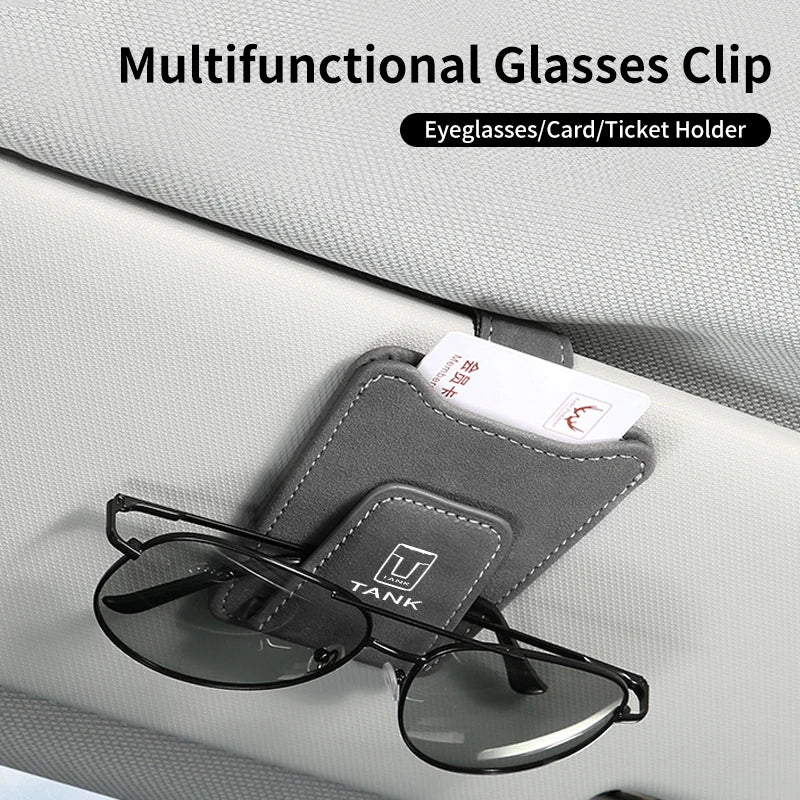 Suede Car Interior Accessories Glasses Clip Sunglasses Storage For Great Wall GWM Tank 300 City 300 Border 400 500 PHEV 700