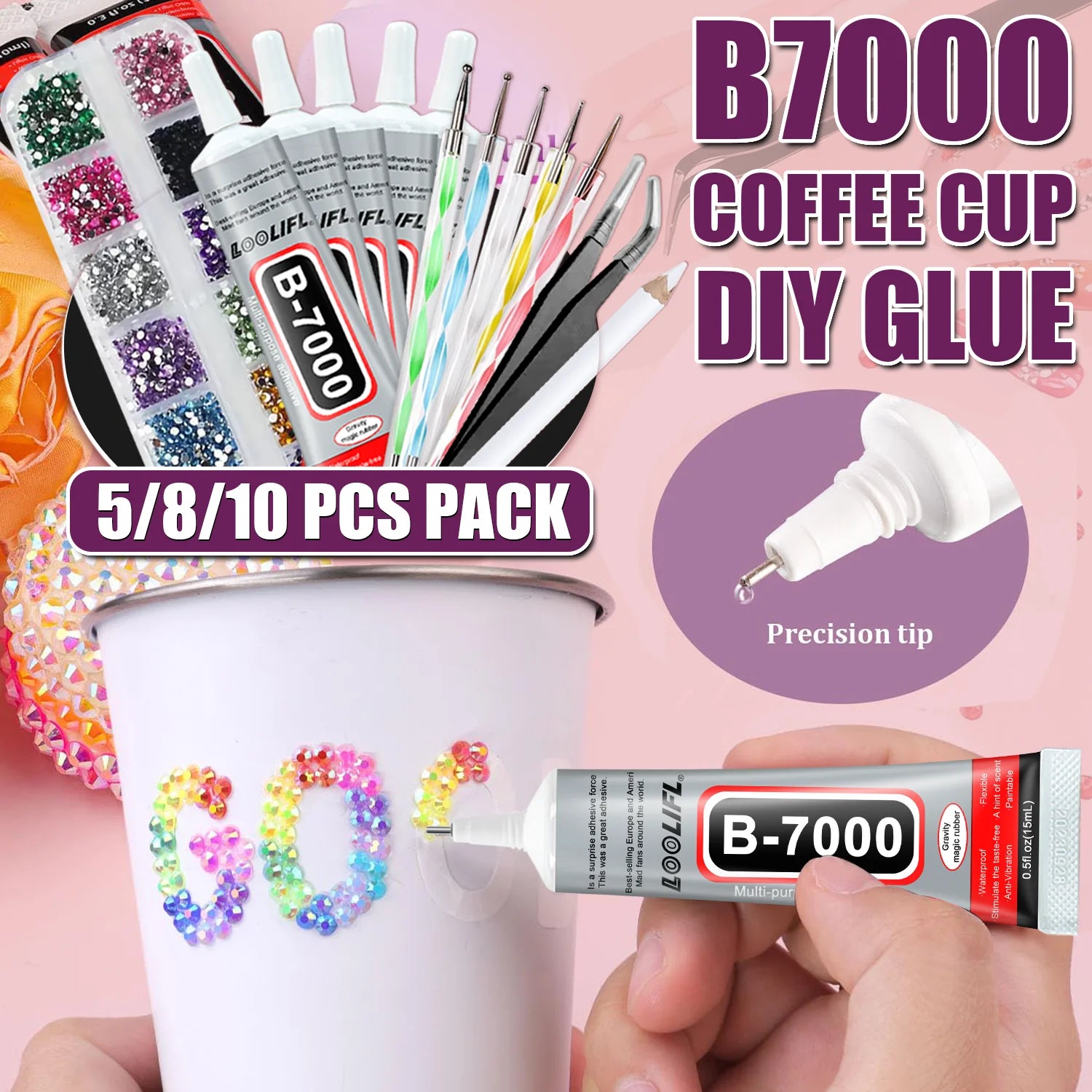 B7000 Jewelry Glue, Cloth Glue, Mobile Phone Repair Glue, DIY, Super Glue, Epoxy Resin, Suitable for Diamond Crafts