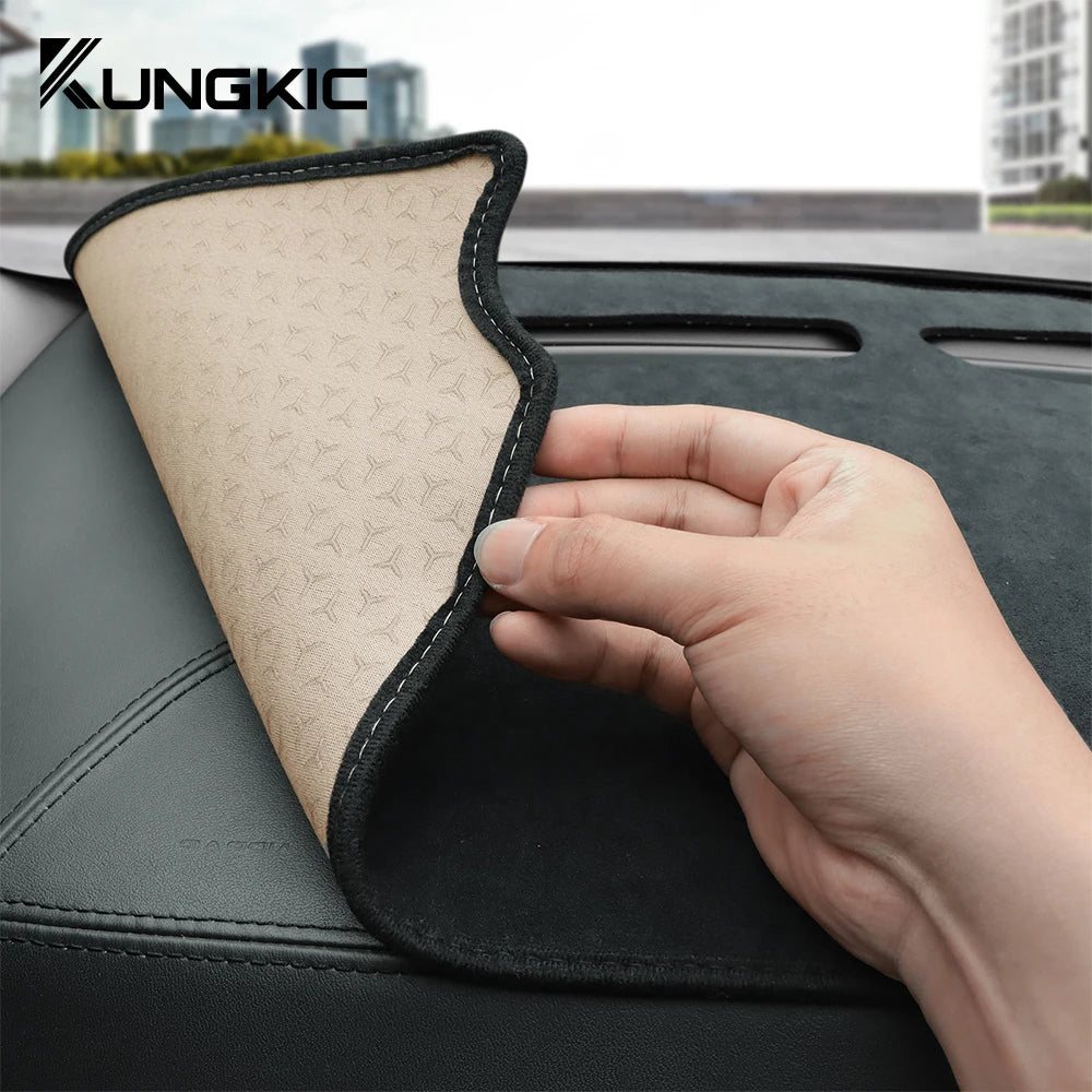 LHD RHD For Fiat 500 2008-2023 Abarth 595 2012-2017 2018 2019 2020 2021 2022 2023 Flannel Dashmat Car Sunshade Mat Carpet Pad