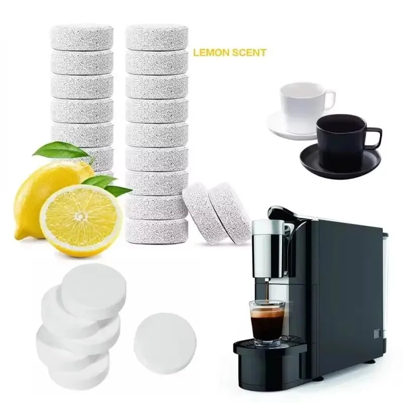 10-60pcs Coffee Machine Cleaning Effervescent Tablets Descaling Agent Multi-Purpose Household Cleaning Tool Kitchen Accessories