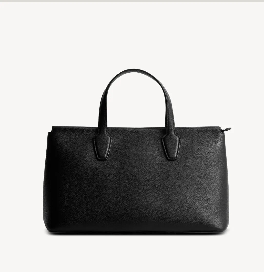 The Row Marcel Luxury Leather Briefcase, Minimalist Handbag with Premium Texture & Elegant High-End Look