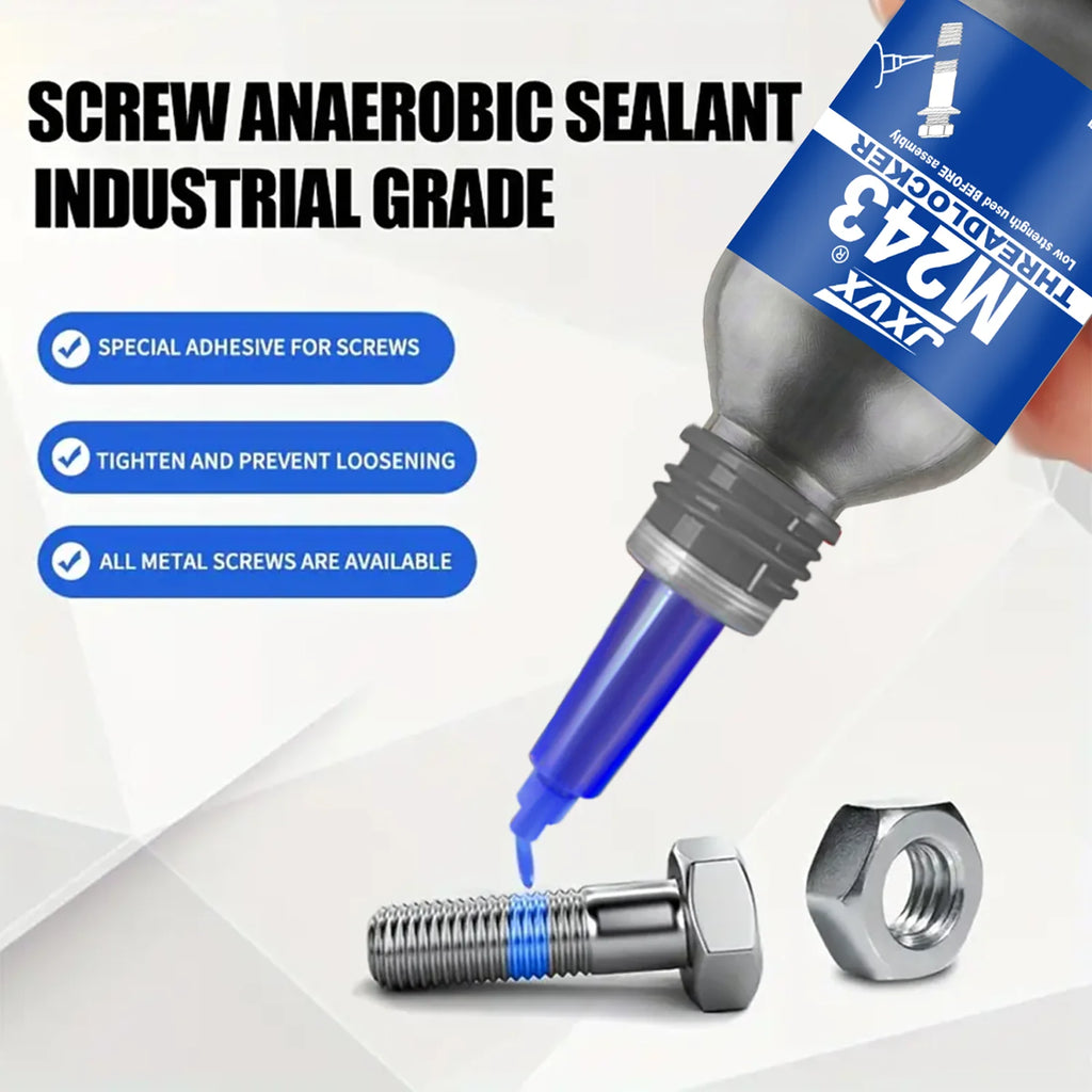 Blue Threadlocker 243 Nut and Bolt Fixer,Threadlocker Airtight Sealing Fixer Fasteners Anaerobic Glue for Metal,Screw Adhesive,A