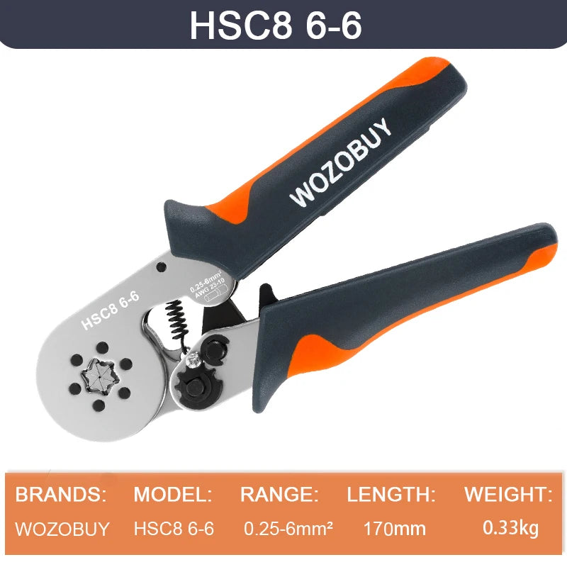 HSC8 6-4A/6-6A Crimping Pliers Kit,Stripping Cutting Plier with Tube Terminal Suit WOZOBUY Brand Electric Tools Set