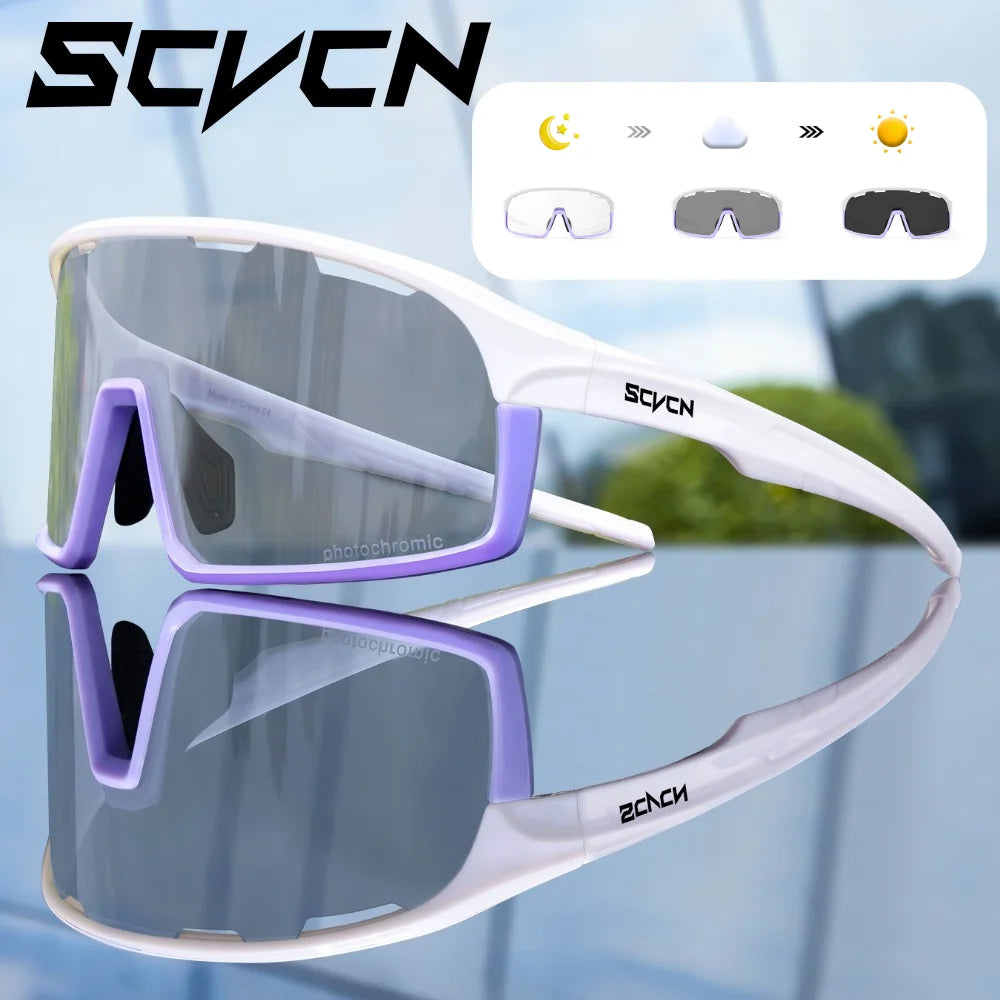 SCVCN Photochromic Sunglasses Cycl Men UV400 Eyewear Sports MTB Outdoor Goggles Bicycle UV400 Women Cycling Glasses Sunglasses