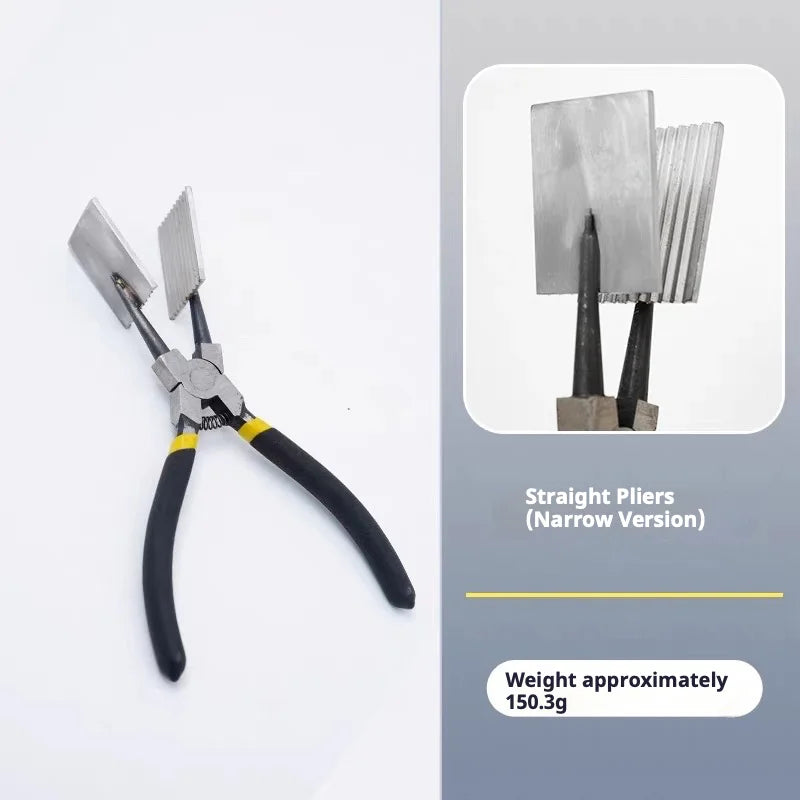 Glass Lampworking Pliers Flat Shaping Straight Pliers Handmade DIY Glass Blowing Craft Art Tool