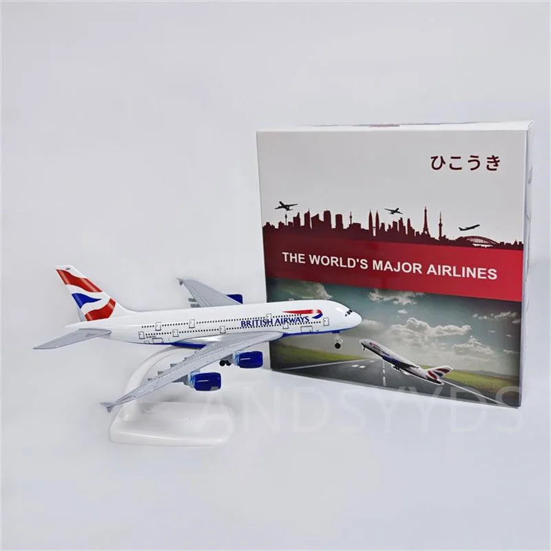 20cm British Airways A380 Model Plane Metal 1/400 Scale Toy Planes Collected Gift By Aviation Collectible Aircraft