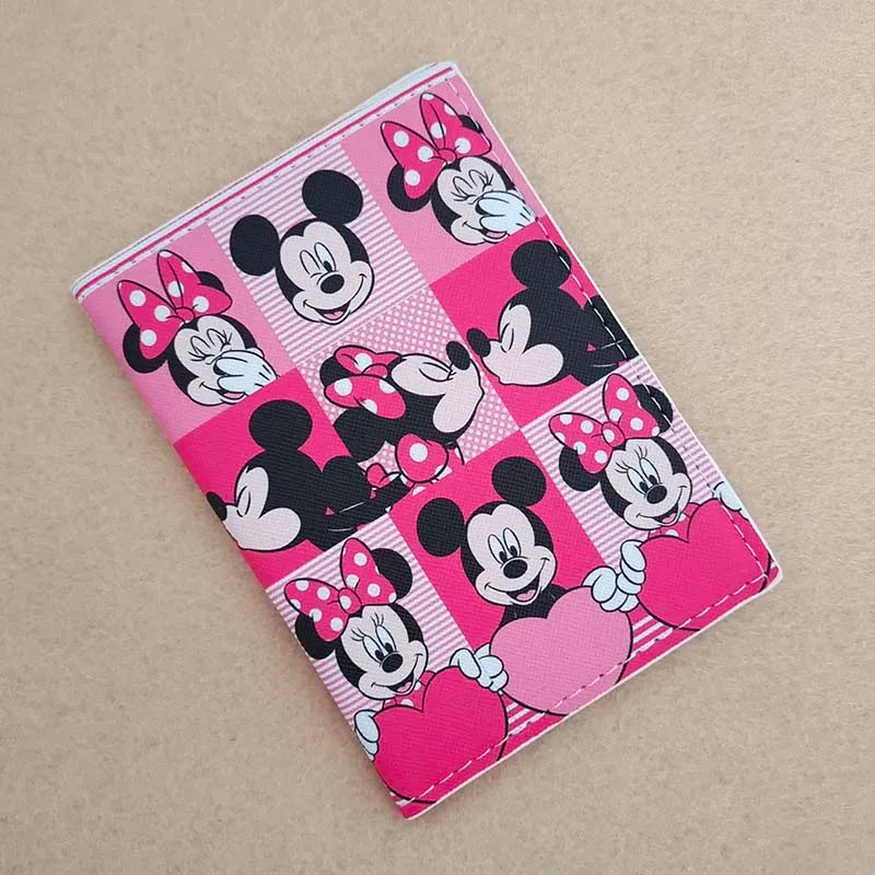 2023 Disney Mickey Minnie Mouse Travel Accessories Passport Cover Holder PU Leather Unisex ID Bank Card Holders Wedding Gifts