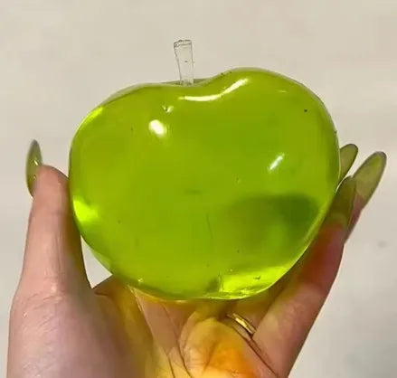 Green Apple Slushie Squishy Fidget Toy Crunchy Moldable Non-Bounce Sensory Stress Reliever Medium Grip Strength Slow Rising Gift