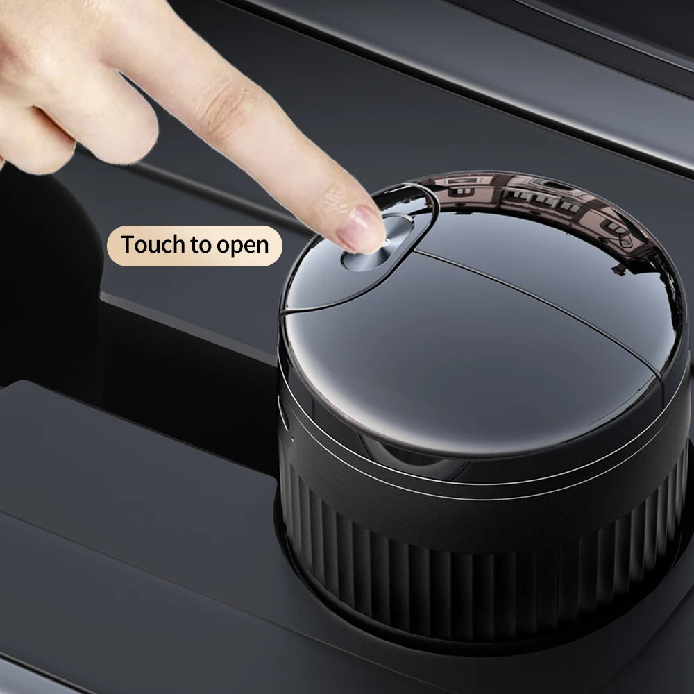 Smart Vehicle-Mounted Ashtray Infrared & Touch Sensing One-Click Open-Close Dual-Use for Car & Home Flame-Retardant Metal Liner