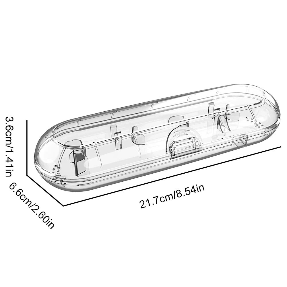 Electric Toothbrush Travel Case, Portable Clear Toothbrush Box Compatible with Philips Sonicare and Oral B Electric Toothbrushes