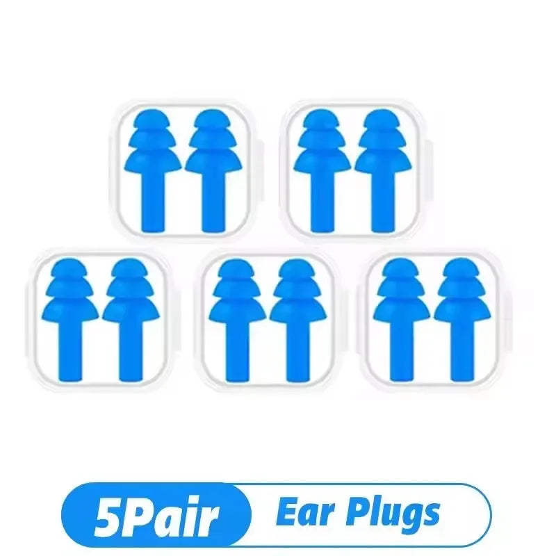 1-20Pairs Waterproof Silicone Ear Plugs Noise Cancelling Sleeping Swimming Earplugs Reusable Comfortable Hearing Protection
