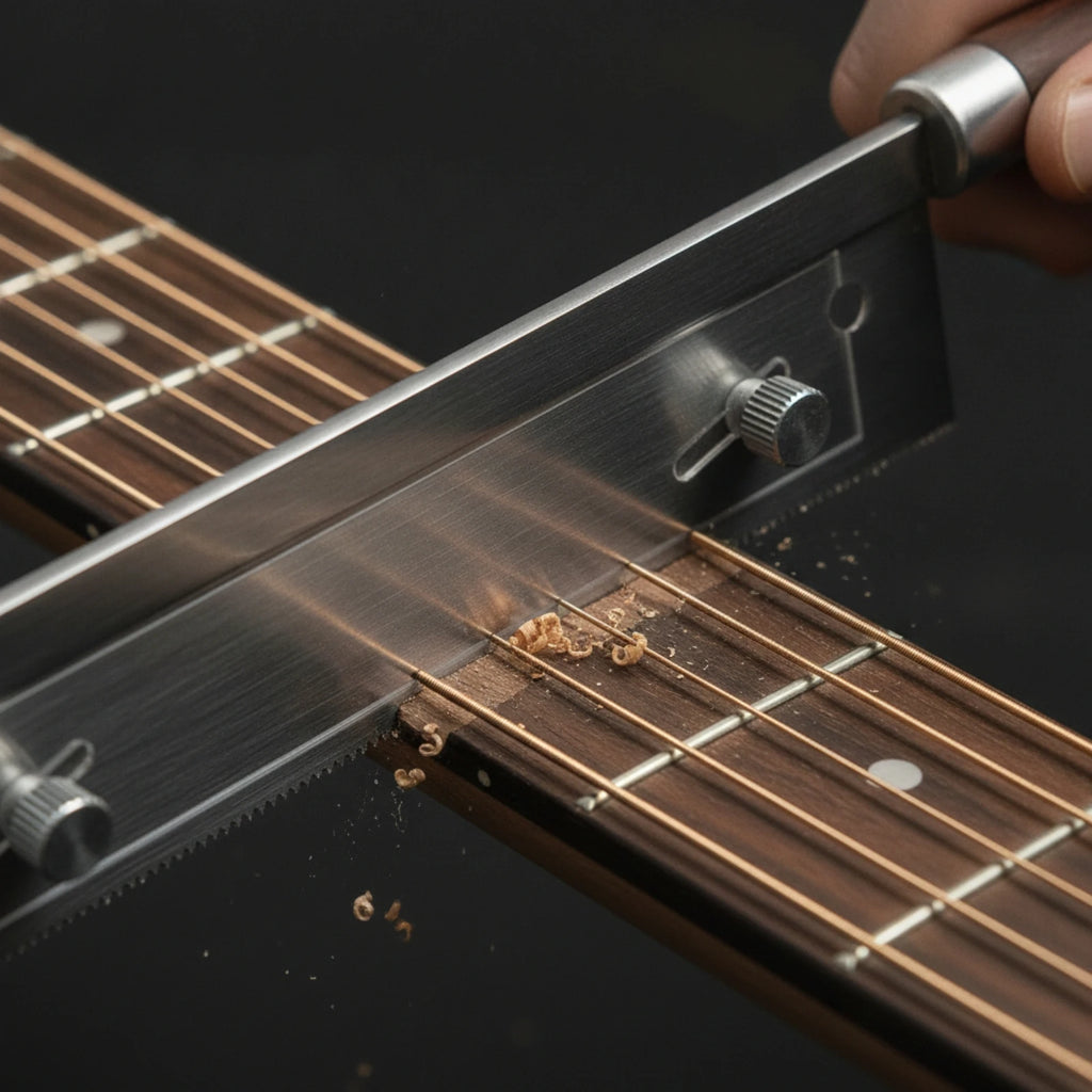 Guitar Fret Saw with Adjustable Guide Fine-Tooth Fret Slotting Saw Handsaw Wooden-Handle Precision for Luthiers