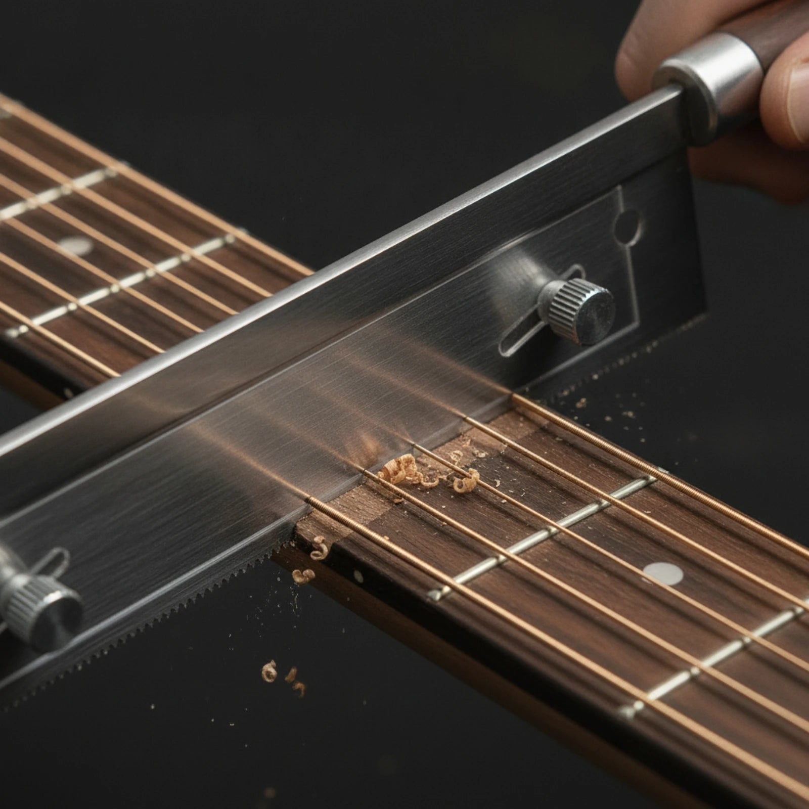 Guitar Fret Saw with Adjustable Guide Fine-Tooth Fret Slotting Saw Handsaw Wooden-Handle Precision for Luthiers