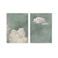 Sage Green Cloud Wall Art Poster Abstract Minimalist Sky Art Canvas Prints for Modern Living Room Bedroom Home Aesthetic Decor