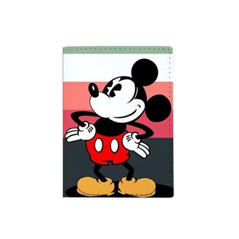 Disney Mickey Minnie Women Girls Travel Accessories Passport Cover Holder PU Leather Unisex ID Bank Card Holders Wedding Gifts