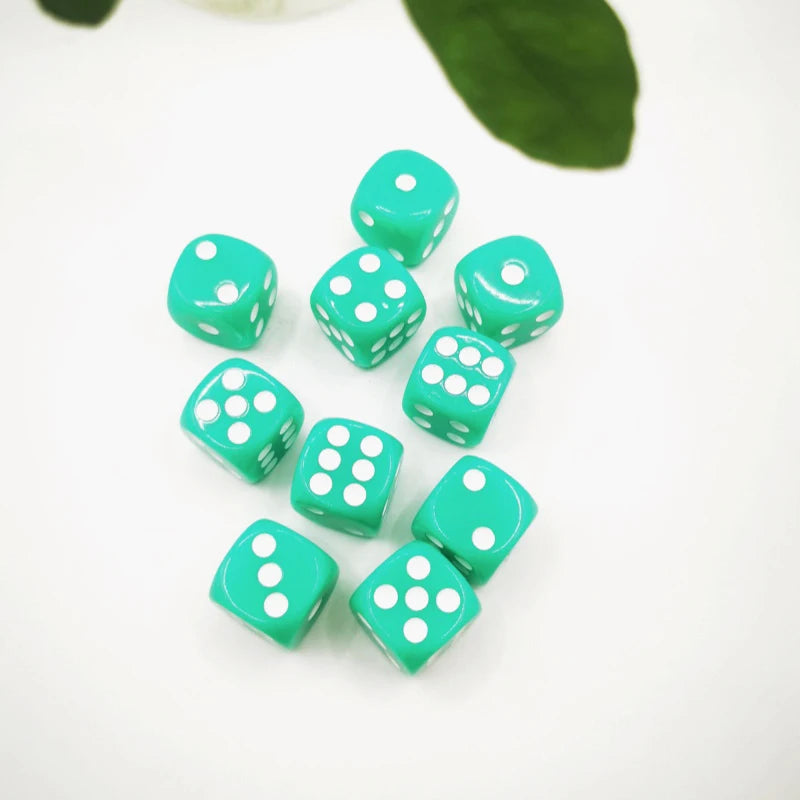 10 PCS/Set 16mm D6  6 cubes Dice Acrylic 6 sides D6 Dice With role Edges For Casino Dice Table Board Game